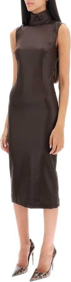 Dolce& Gabbana Dark Brown Longuette Midi Dress