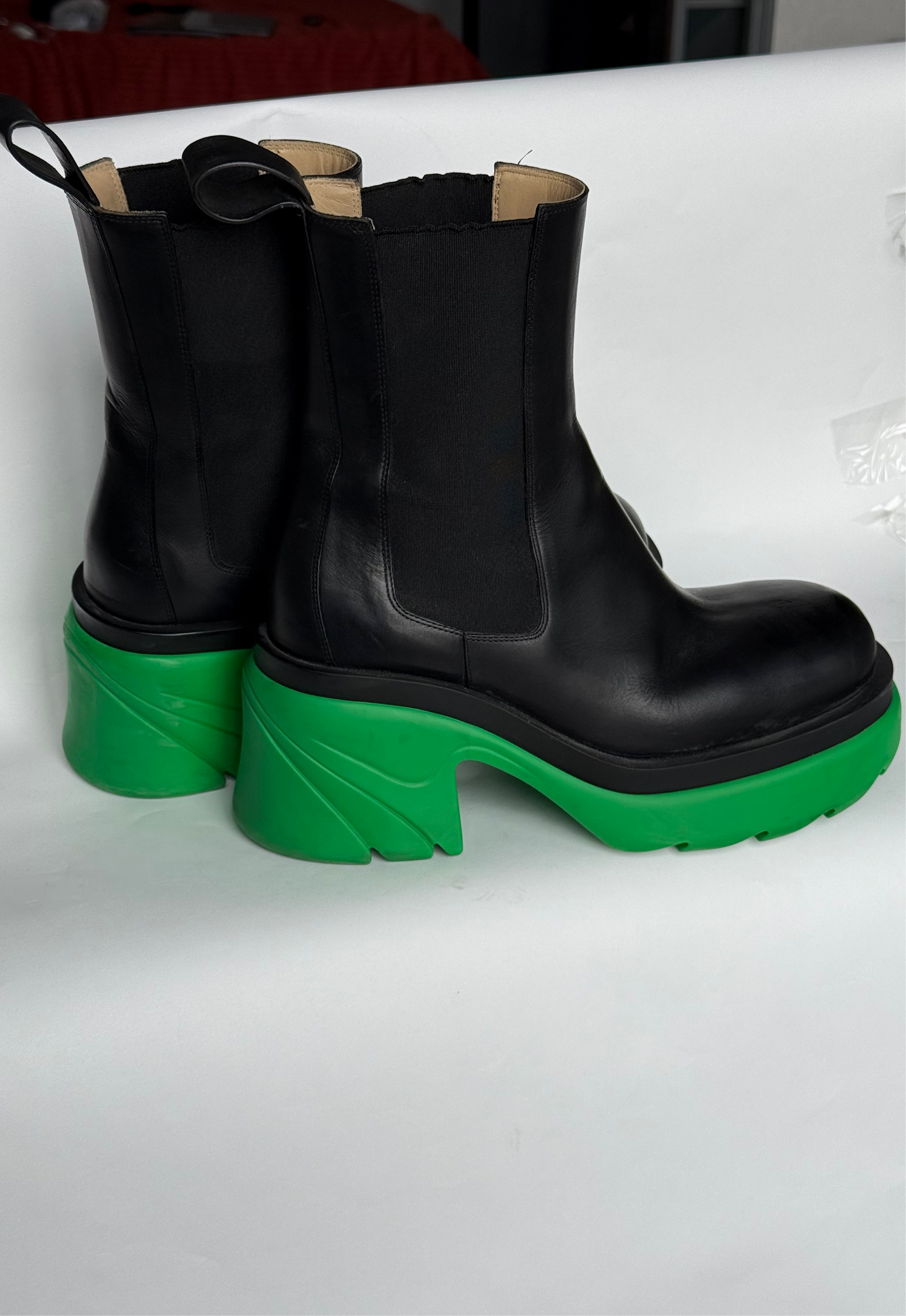 Bottega Veneta Green Flash Ankle Boots