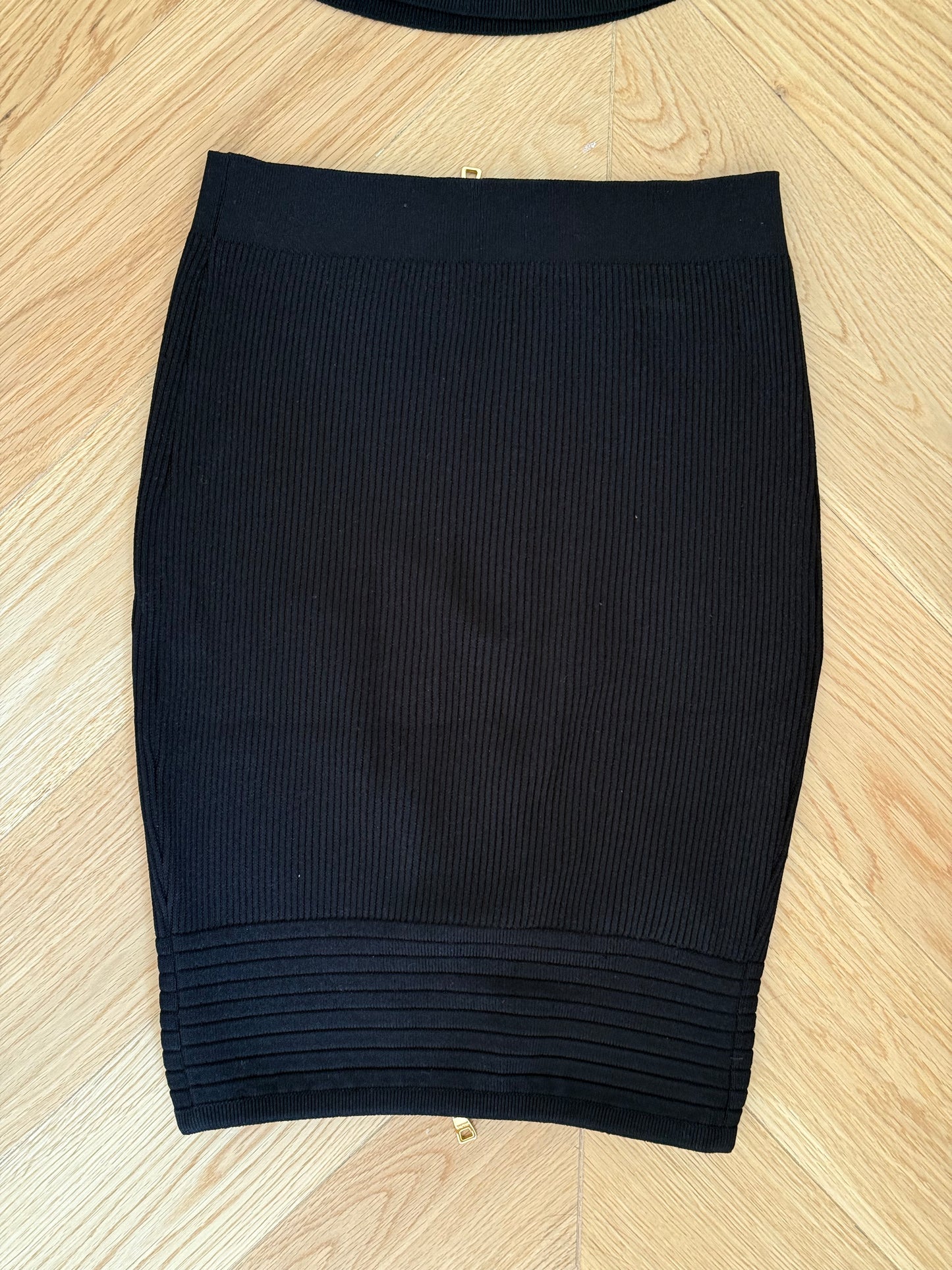 Balmain Ribbed-Knit Mini Skirt