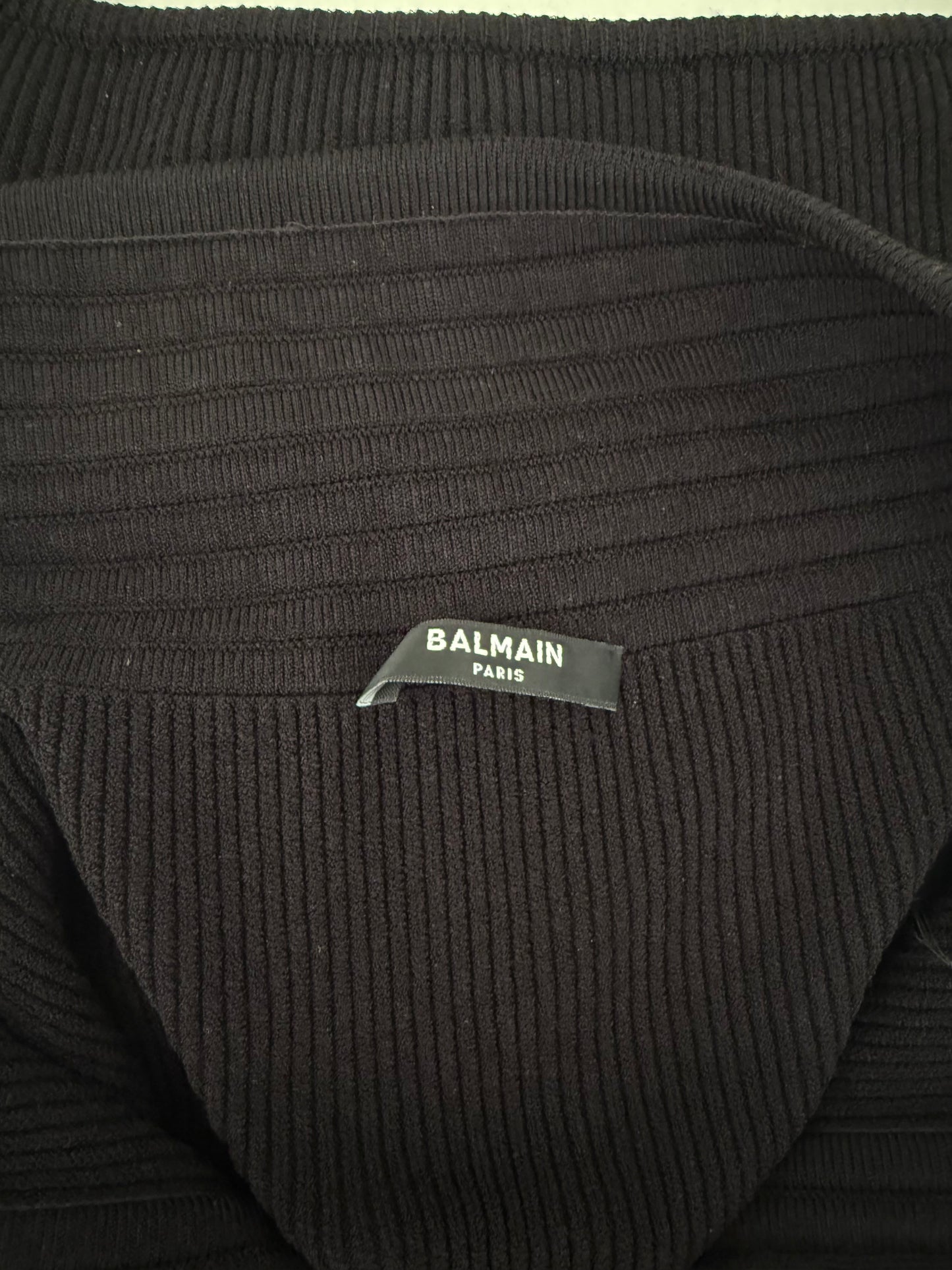 Balmain Ribbed-Knit Mini Skirt