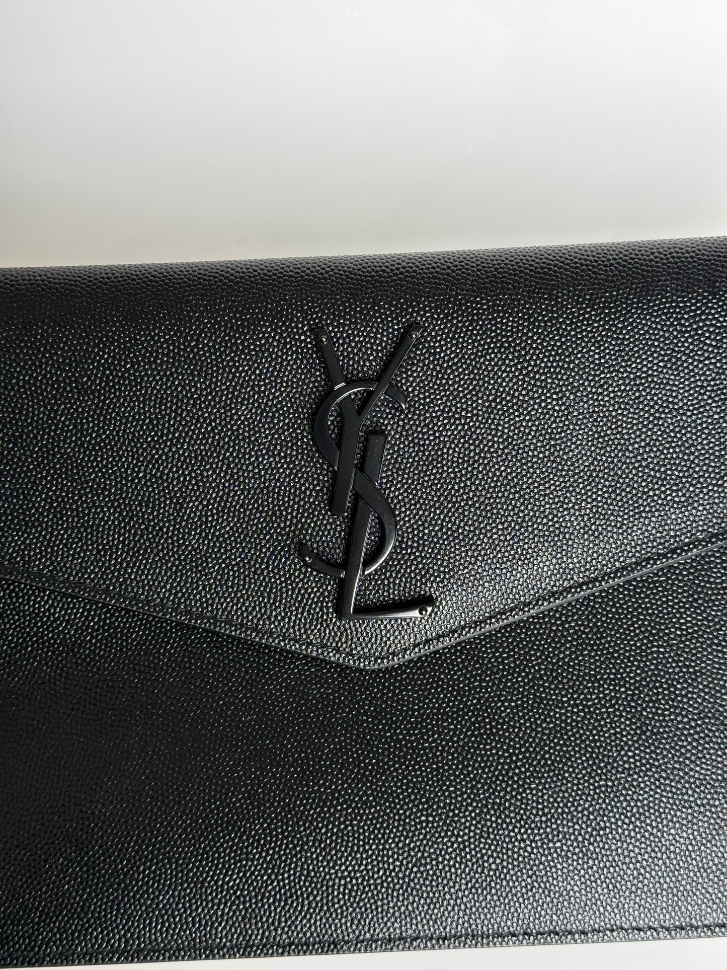 Saint Laurent Grain De Poudre Uptown Pouch Black