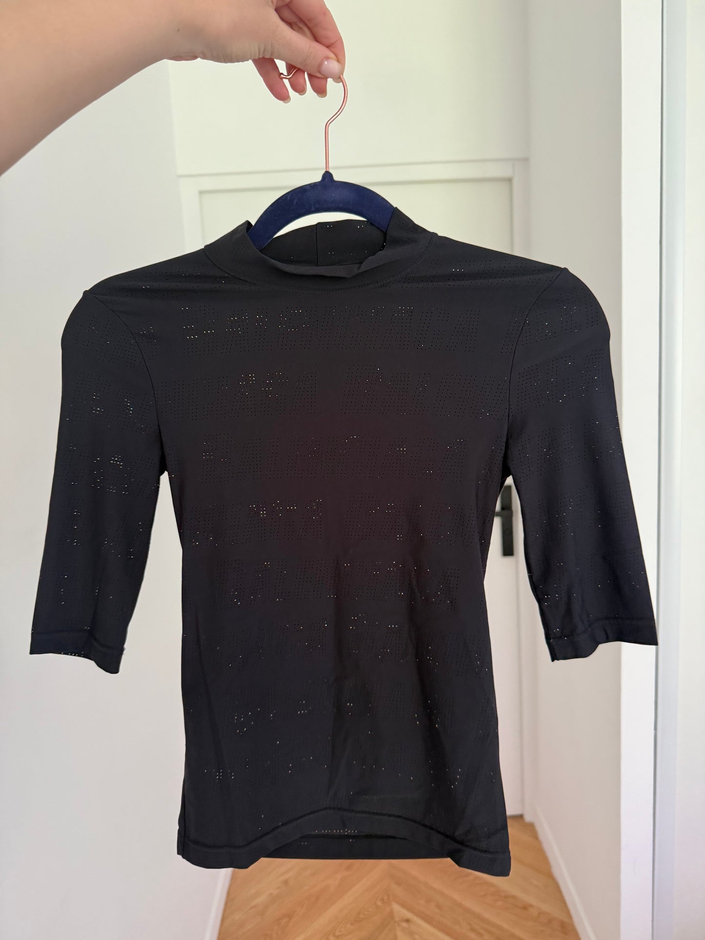 Balenciaga Semi-sheer stretch nylon jersey T-shirt