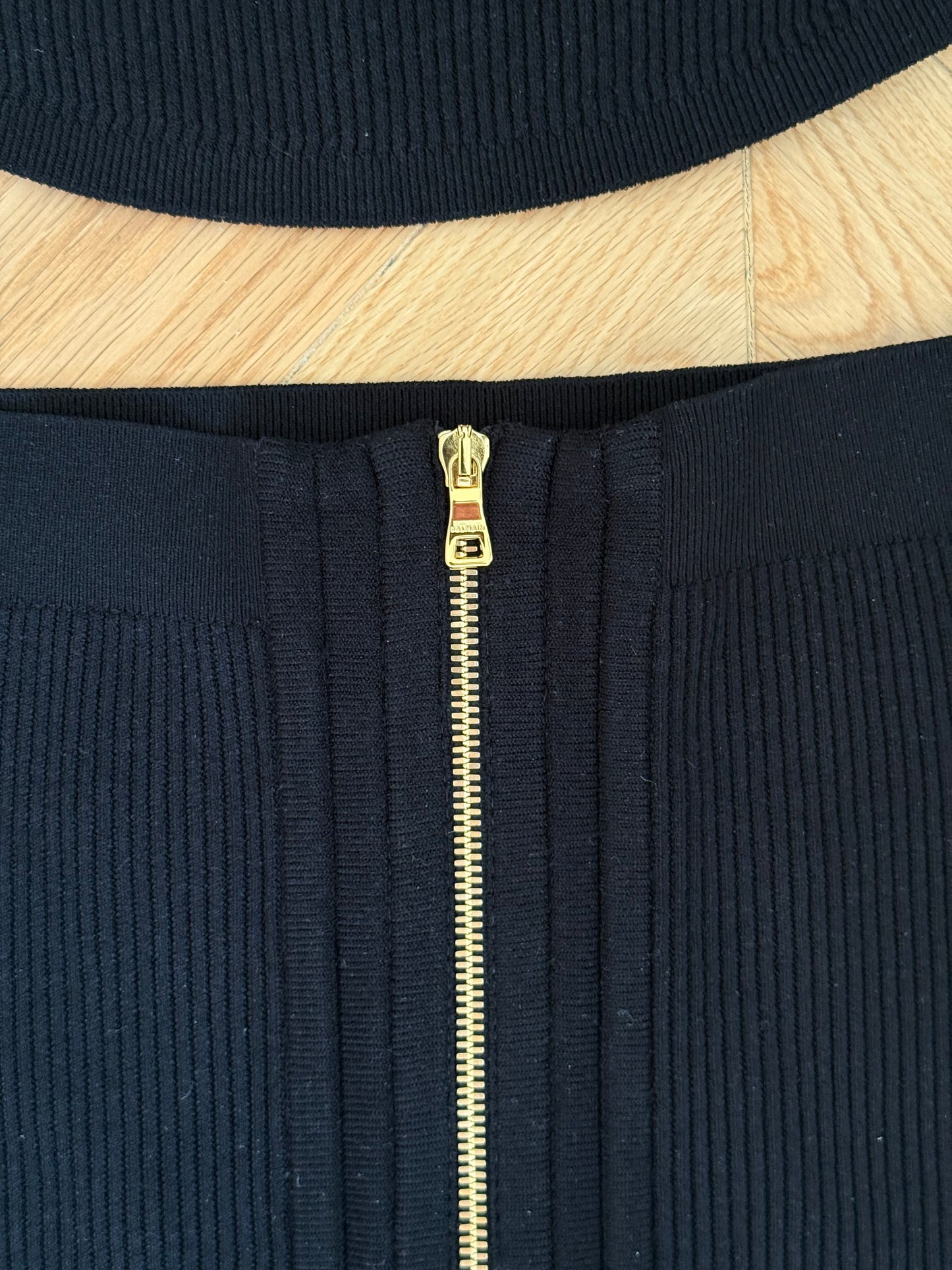 Balmain Ribbed-Knit Mini Skirt