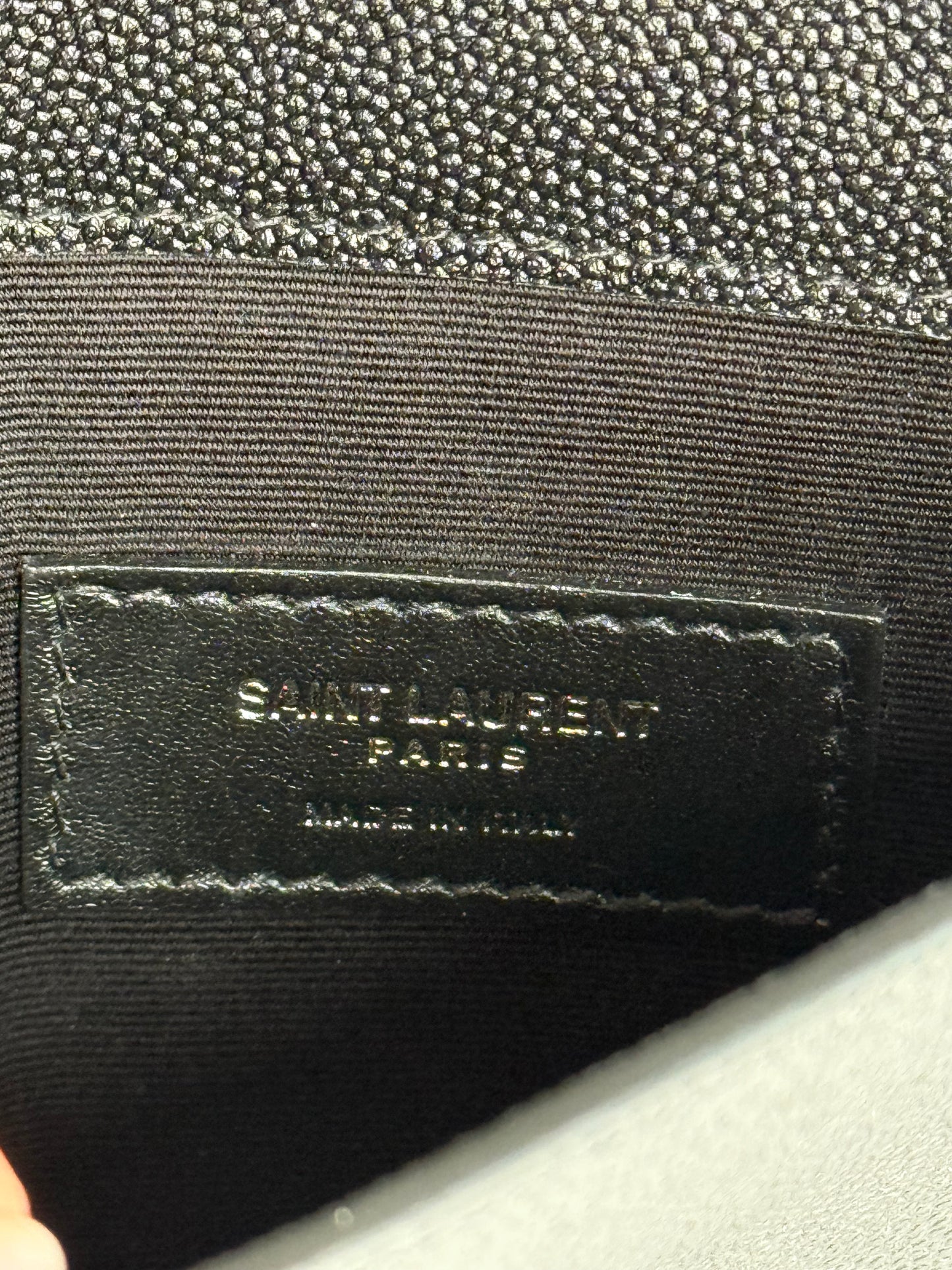 Saint Laurent Grain De Poudre Uptown Pouch Black