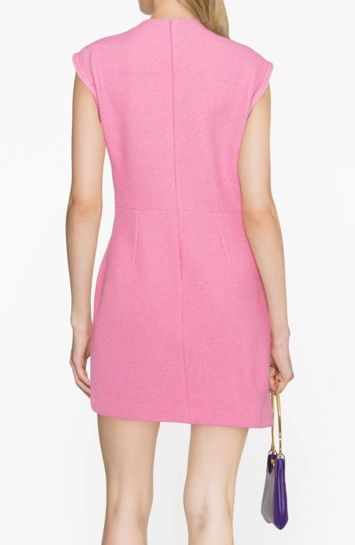 MAJE Straight-cut Mini Dress In Pink