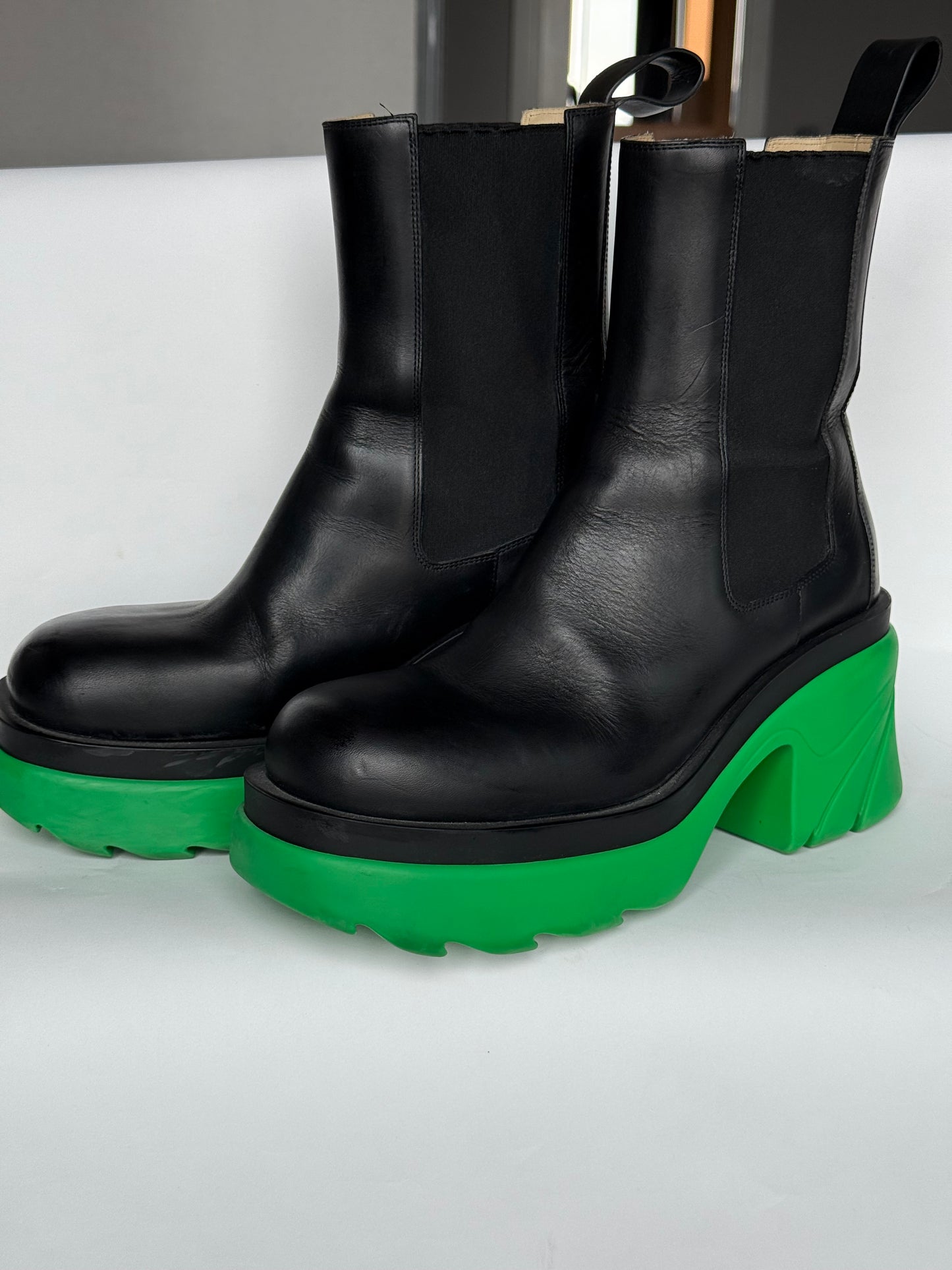 Bottega Veneta Green Flash Ankle Boots