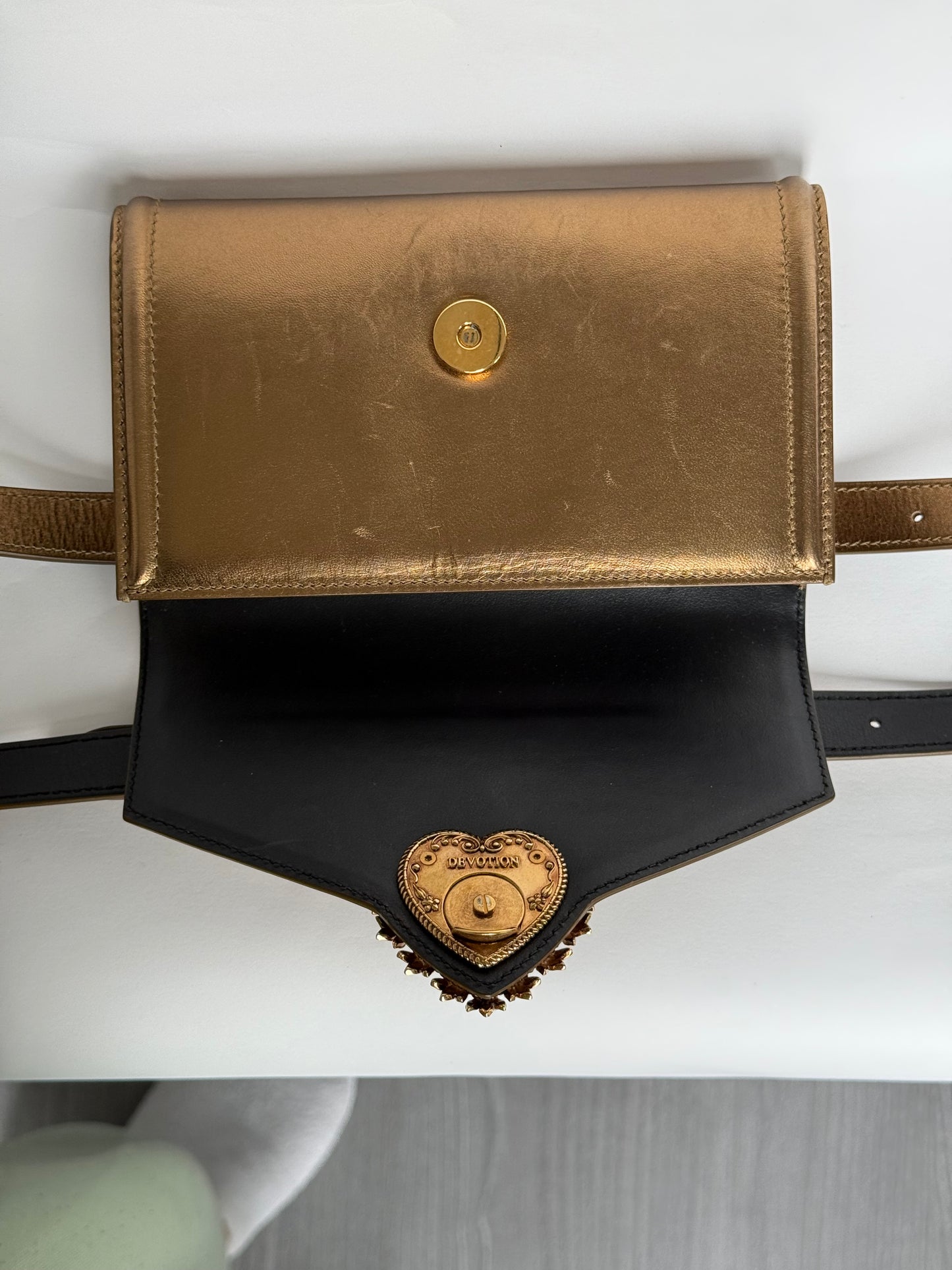 Sac bandoulière/ceinture en cuir Dolce&Gabbana Devotion