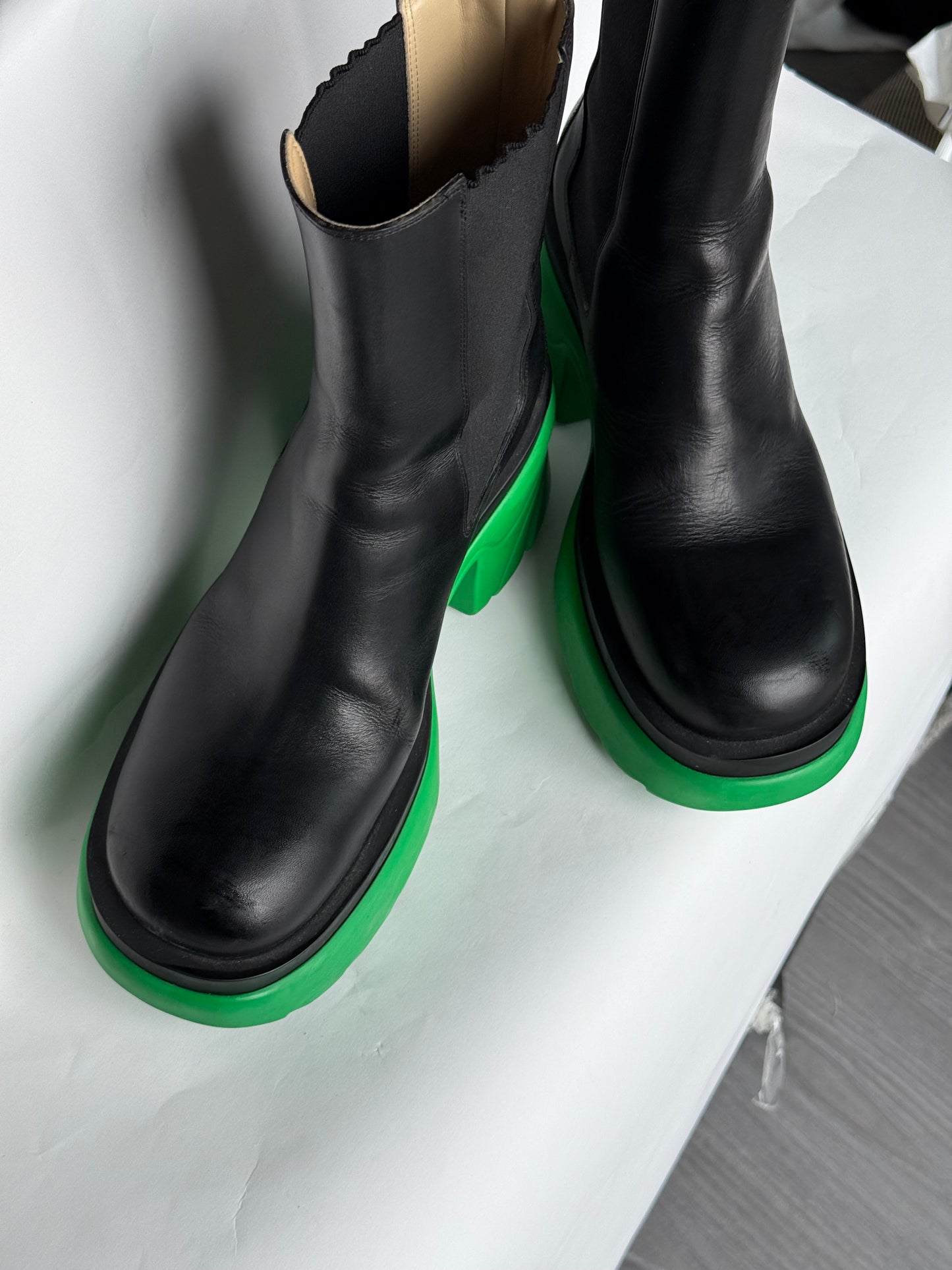 Bottega Veneta Green Flash Ankle Boots