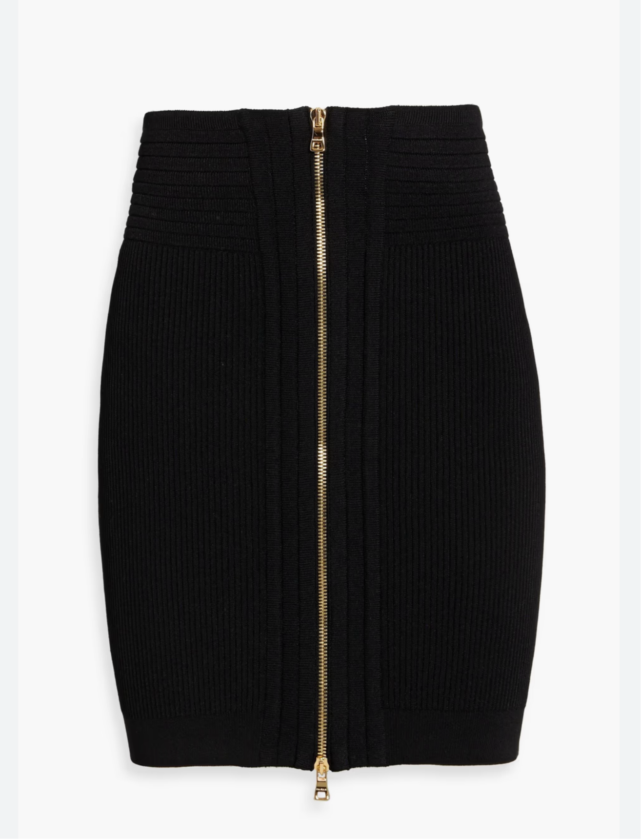 Balmain Ribbed-Knit Mini Skirt
