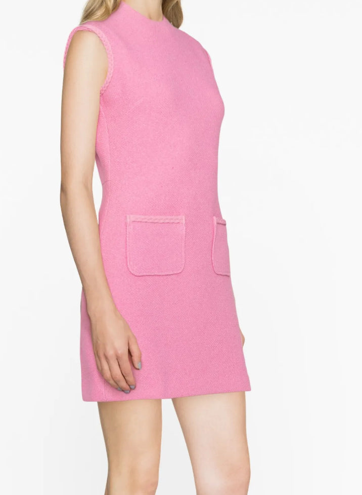 MAJE Straight-cut Mini Dress In Pink