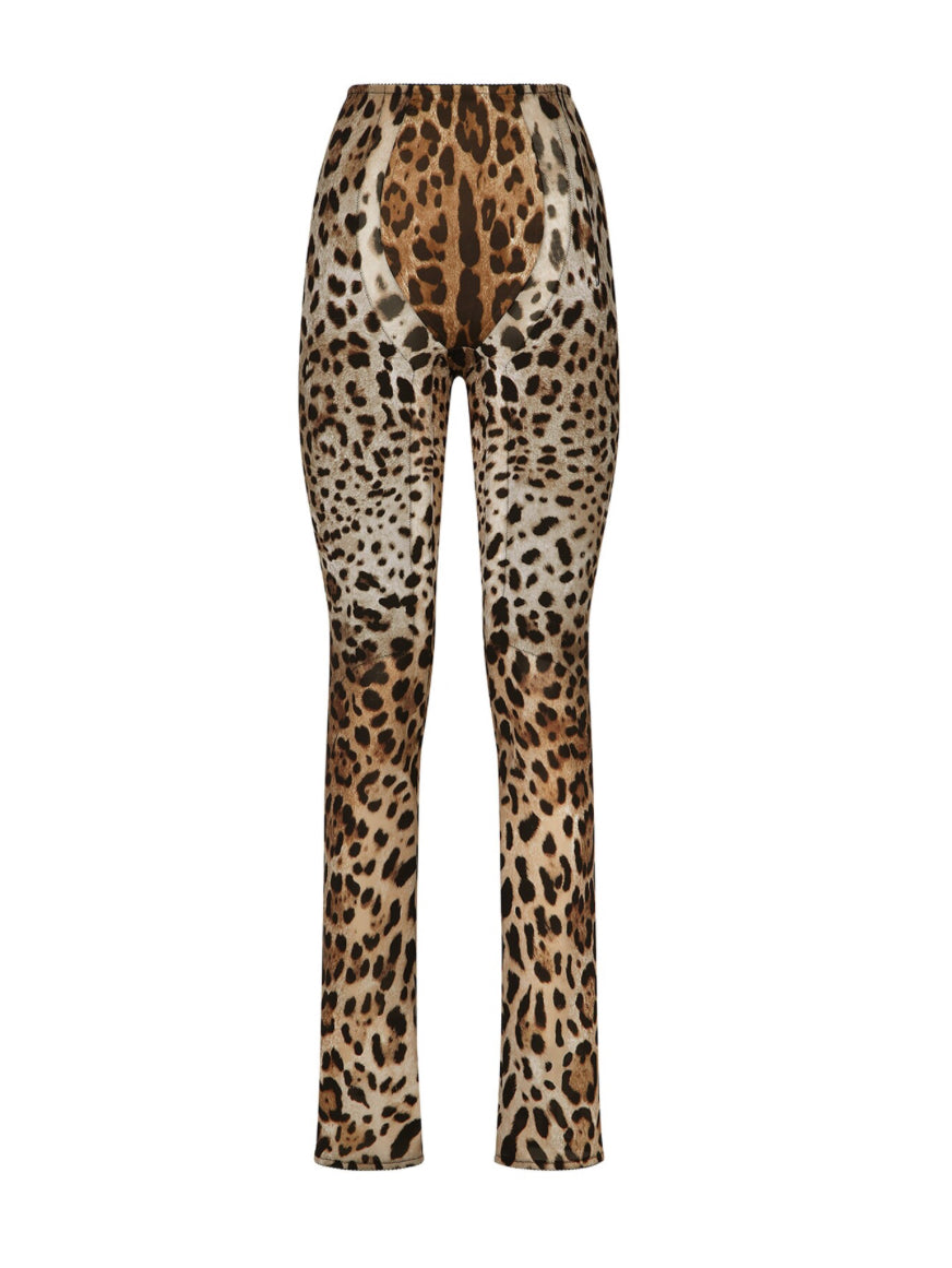 KIM DOLCE&GABBANA Leopard Print Trousers