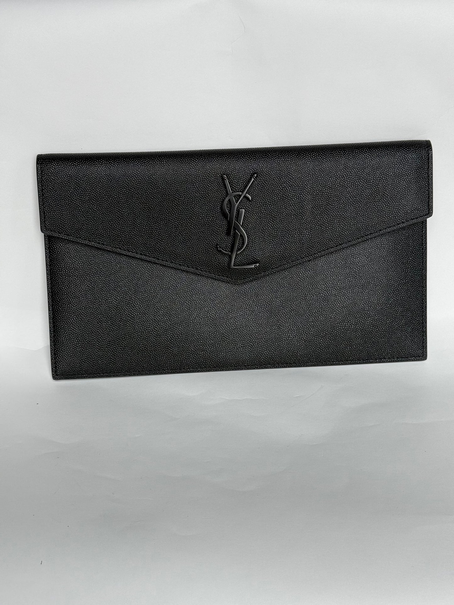 Saint Laurent Grain De Poudre Uptown Pouch Black