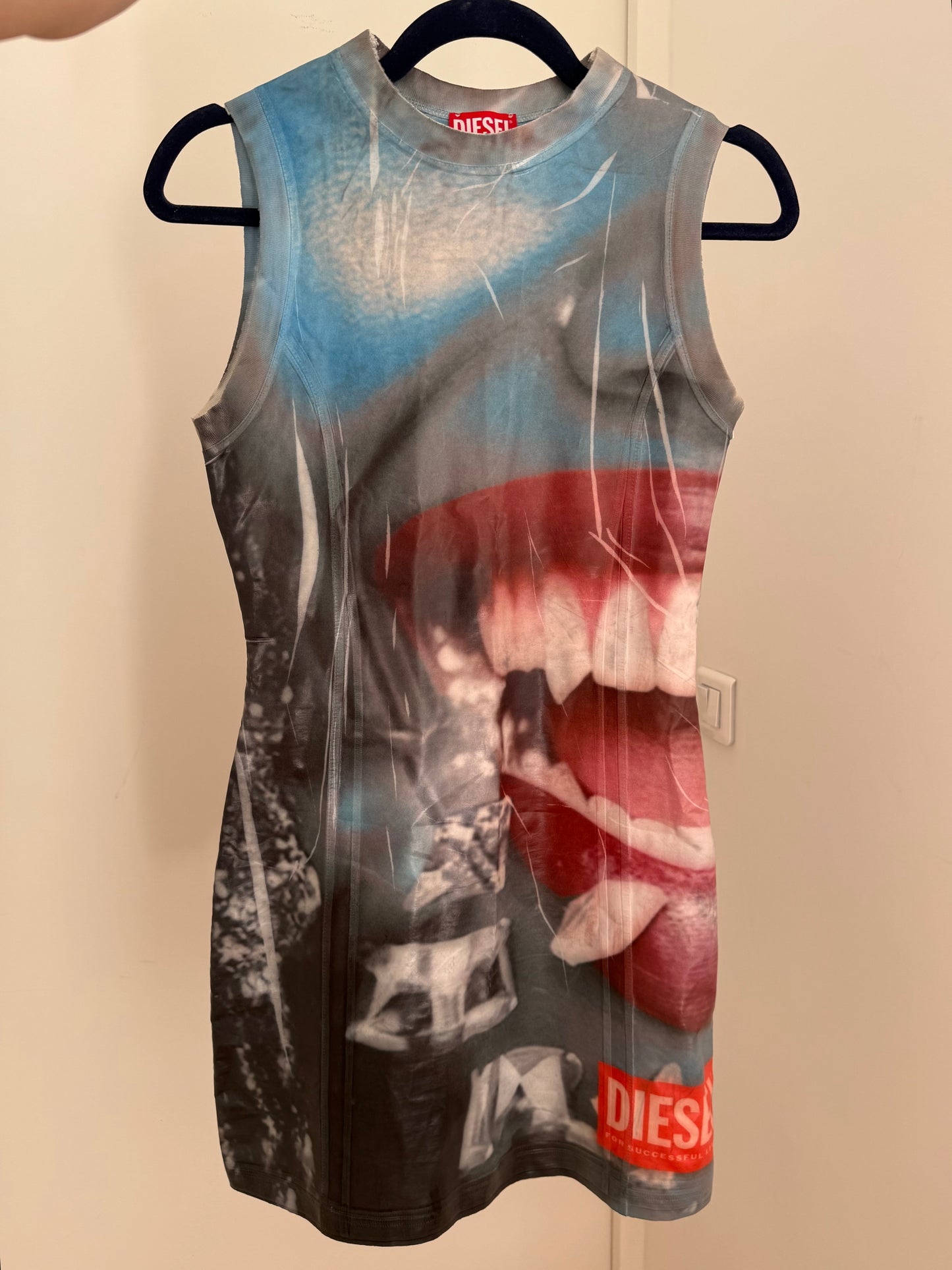 Diesel Mini Dress with Close-up Face Print