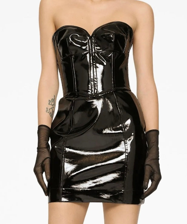 Dolce&Gabbana Corset Style High-shine Mini Dress