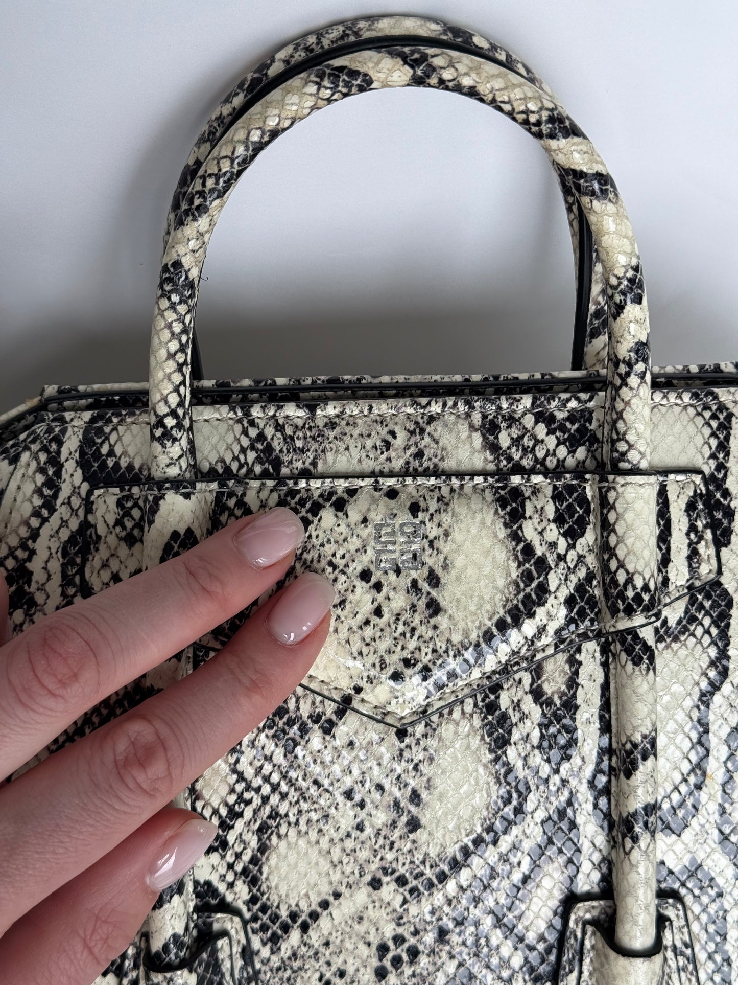 Givenchy Antigona Lock Snake print Shoulder Bag
