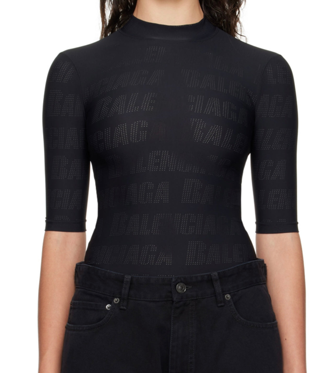 Balenciaga Semi-sheer stretch nylon jersey T-shirt