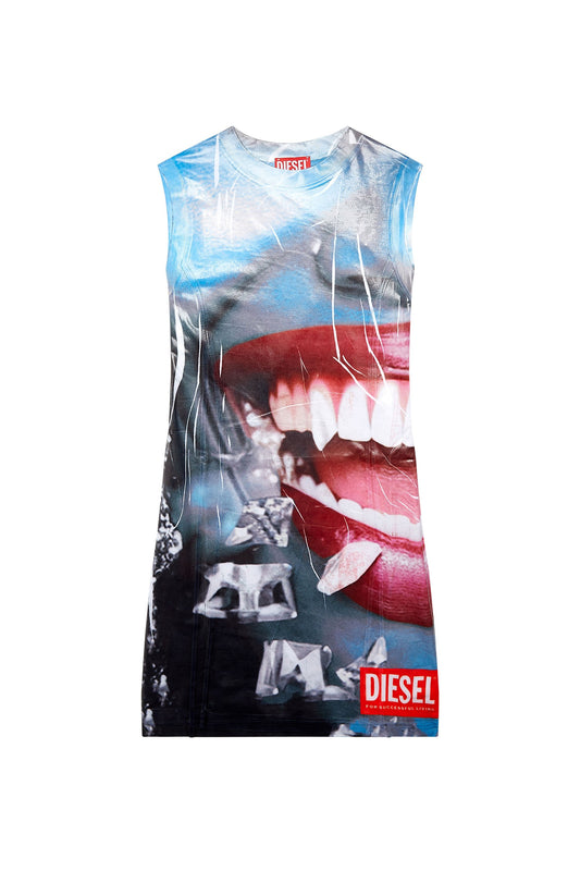 Diesel Mini Dress with Close-up Face Print