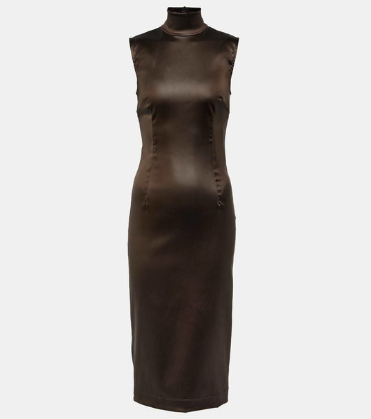 Dolce& Gabbana Dark Brown Longuette Midi Dress