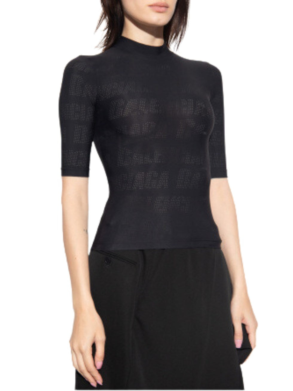 Balenciaga Semi-sheer stretch nylon jersey T-shirt