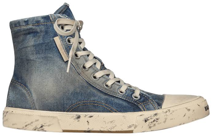 Balenciaga Paris High Top Denim Sneakers