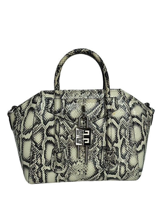 Givenchy Antigona Lock Snake print Shoulder Bag